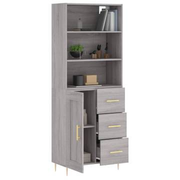 Stylish Grey Sonoma Highboard - 69.5x34x180 cm | Hipo Market