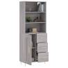 Stylish Grey Sonoma Highboard - 69.5x34x180 cm | Hipo Market