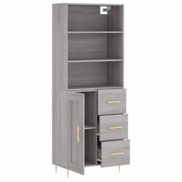 Stylish Grey Sonoma Highboard - 69.5x34x180 cm | Hipo Market