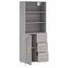 Stylish Grey Sonoma Highboard - 69.5x34x180 cm | Hipo Market