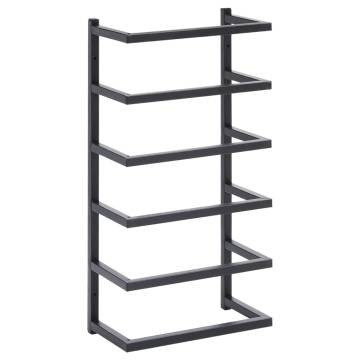 Towel Rack Black 24x12x48 cm Steel - Stylish Bathroom Storage