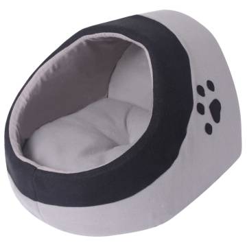 Cat Cubby Grey and Black M - Cozy Enclosed Bed for Pets