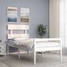 Bed Frame with Headboard White 90x200 cm Solid Wood Colour white Size 90 x 200 cm Model high 