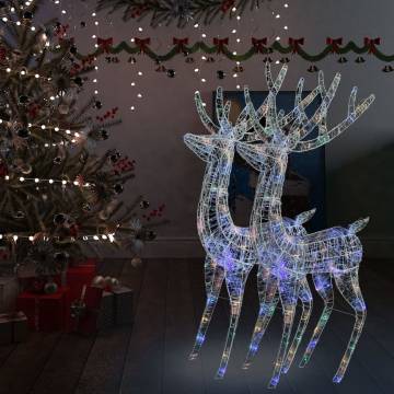 XXL Acrylic Christmas Reindeers - 250 LED - 2 pcs - 180 cm