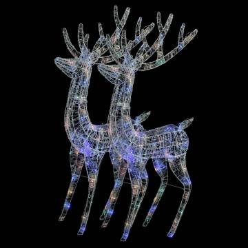 XXL Acrylic Christmas Reindeers - 250 LED - 2 pcs - 180 cm