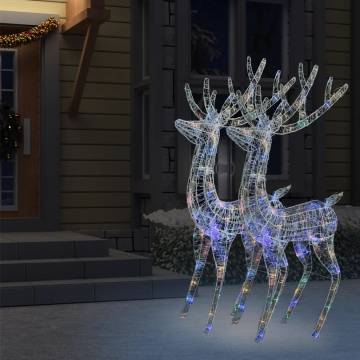 XXL Acrylic Christmas Reindeers - 250 LED - 2 pcs - 180 cm