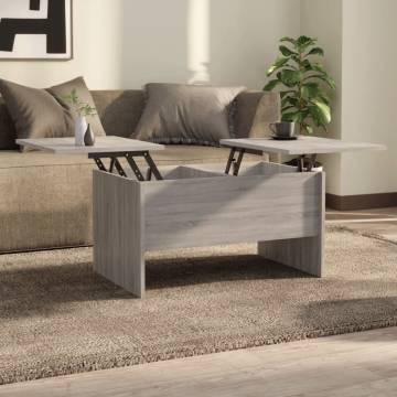 Stylish Grey Sonoma Coffee Table - 80x50x42.5 cm