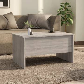 Stylish Grey Sonoma Coffee Table - 80x50x42.5 cm