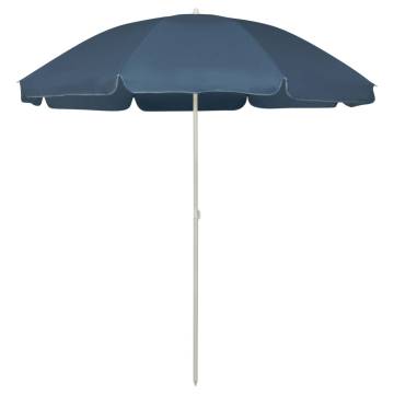 Beach Umbrella Blue 240 cm - UV Protection & Tilt Function