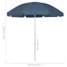 Beach Umbrella Blue 240 cm - UV Protection & Tilt Function