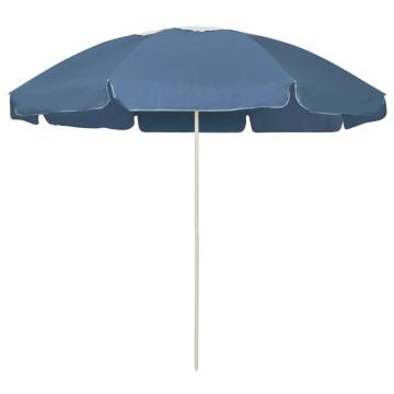 Beach Umbrella Blue 240 cm - UV Protective & Stylish