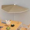 Garden Half Parasol with Pole - 180x90 cm Taupe | HipoMarket