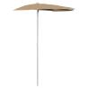 Garden Half Parasol with Pole - 180x90 cm Taupe | HipoMarket