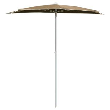 Garden Half Parasol with Pole - 180x90 cm Taupe | HipoMarket