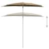 Garden Half Parasol with Pole - 180x90 cm Taupe | HipoMarket