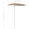 Garden Half Parasol with Pole - 180x90 cm Taupe | HipoMarket