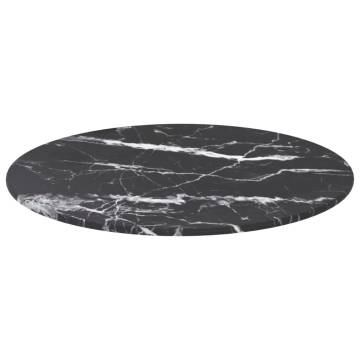 Elegant Black Tempered Glass Table Top - Ø40 cm