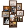 Collage Photo Frame for 10 Pictures - Dark Brown MDF