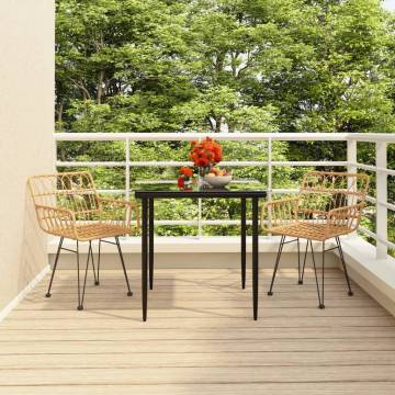 3 Piece Garden Dining Set - Stylish Poly Rattan Furniture