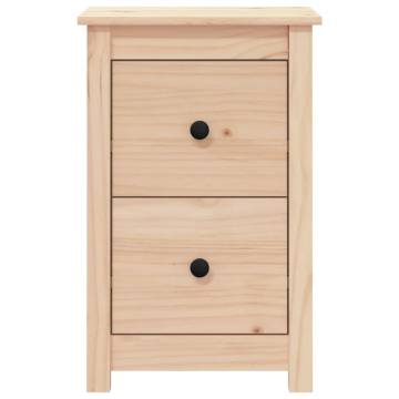 Set of 2 Solid Wood Pine Bedside Cabinets - Classic Elegance