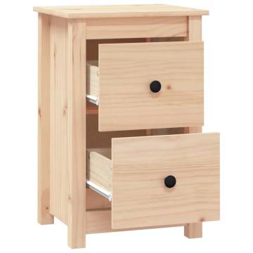 Set of 2 Solid Wood Pine Bedside Cabinets - Classic Elegance