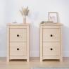 Set of 2 Solid Wood Pine Bedside Cabinets - Classic Elegance