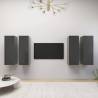 TV Cabinets 4 pcs High Gloss Grey 30.5x30x90 cm Engineered Wood Colour high gloss grey Quantity in Package 4 Height 90 cm 