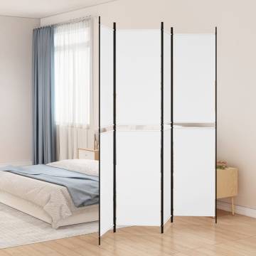 4-Panel Room Divider White 200x220 cm - Privacy Screen