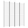 4-Panel Room Divider White 200x220 cm - Privacy Screen