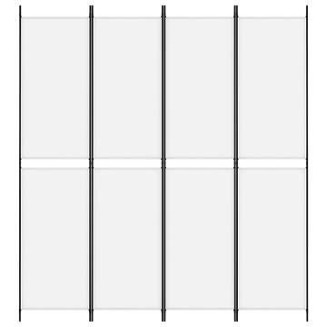 4-Panel Room Divider White 200x220 cm - Privacy Screen