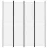 4-Panel Room Divider White 200x220 cm - Privacy Screen