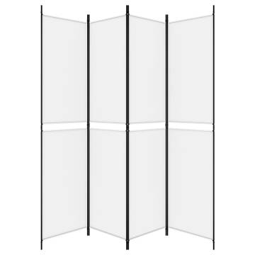 4-Panel Room Divider White 200x220 cm - Privacy Screen