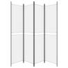 4-Panel Room Divider White 200x220 cm - Privacy Screen