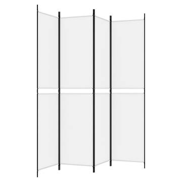 4-Panel Room Divider White 200x220 cm - Privacy Screen