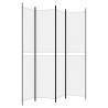 4-Panel Room Divider White 200x220 cm - Privacy Screen