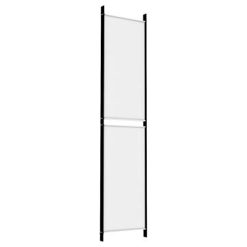 4-Panel Room Divider White 200x220 cm - Privacy Screen