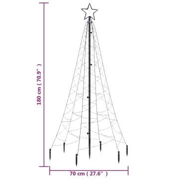 Christmas Tree with Spike and 200 Blue LEDs - 180 cm