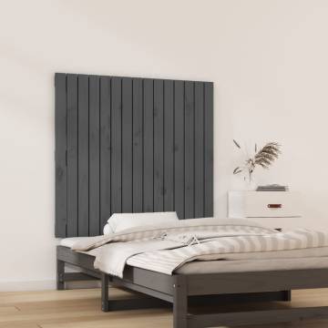 Elegant Grey Wall Headboard - Solid Pine Wood 95.5x3x90 cm