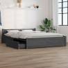 Bed Frame with Drawers Grey 150x200 cm King Size Colour grey Size 150 x 200 cm 