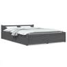 Stylish Grey Bed Frame with Drawers - 150x200 cm King Size