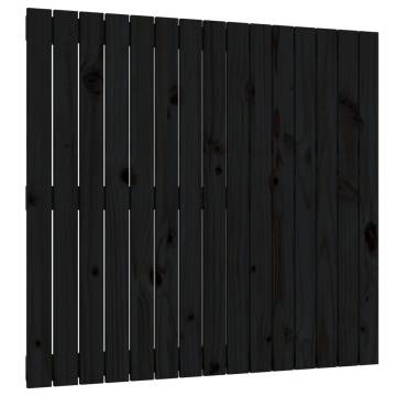 Wall Headboard Black - Solid Pine Wood - 95.5x3x90 cm