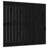 Wall Headboard Black - Solid Pine Wood - 95.5x3x90 cm