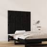 Wall Headboard Black - Solid Pine Wood - 95.5x3x90 cm