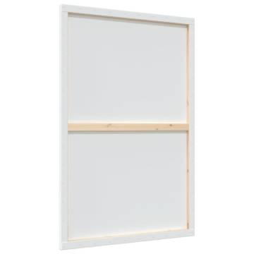 Stretched Canvases 12 pcs - White Fabric & Pine Frame