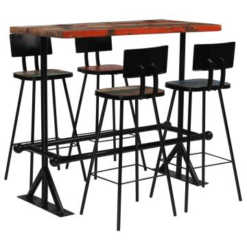 5 Piece Solid Reclaimed Wood Bar Set - Unique & Timeless