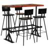 Bar Set 5 Piece Solid Reclaimed Wood Multicolour Number of 4 