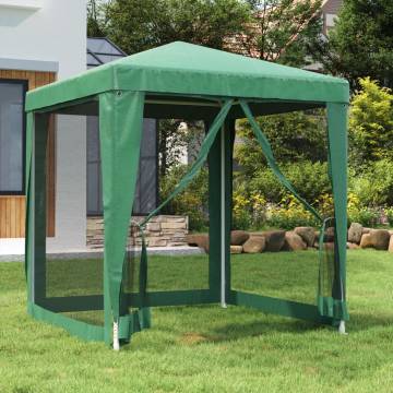 Green Party Tent 2x2m with Mesh Sidewalls - Ideal for Events