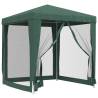 Green Party Tent 2x2m with Mesh Sidewalls - Ideal for Events