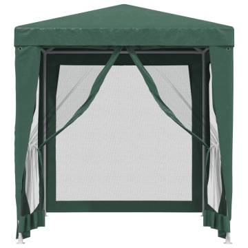 Green Party Tent 2x2m with Mesh Sidewalls - Ideal for Events