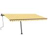 Manual Retractable Awning with LED - Yellow & White 450x300 cm